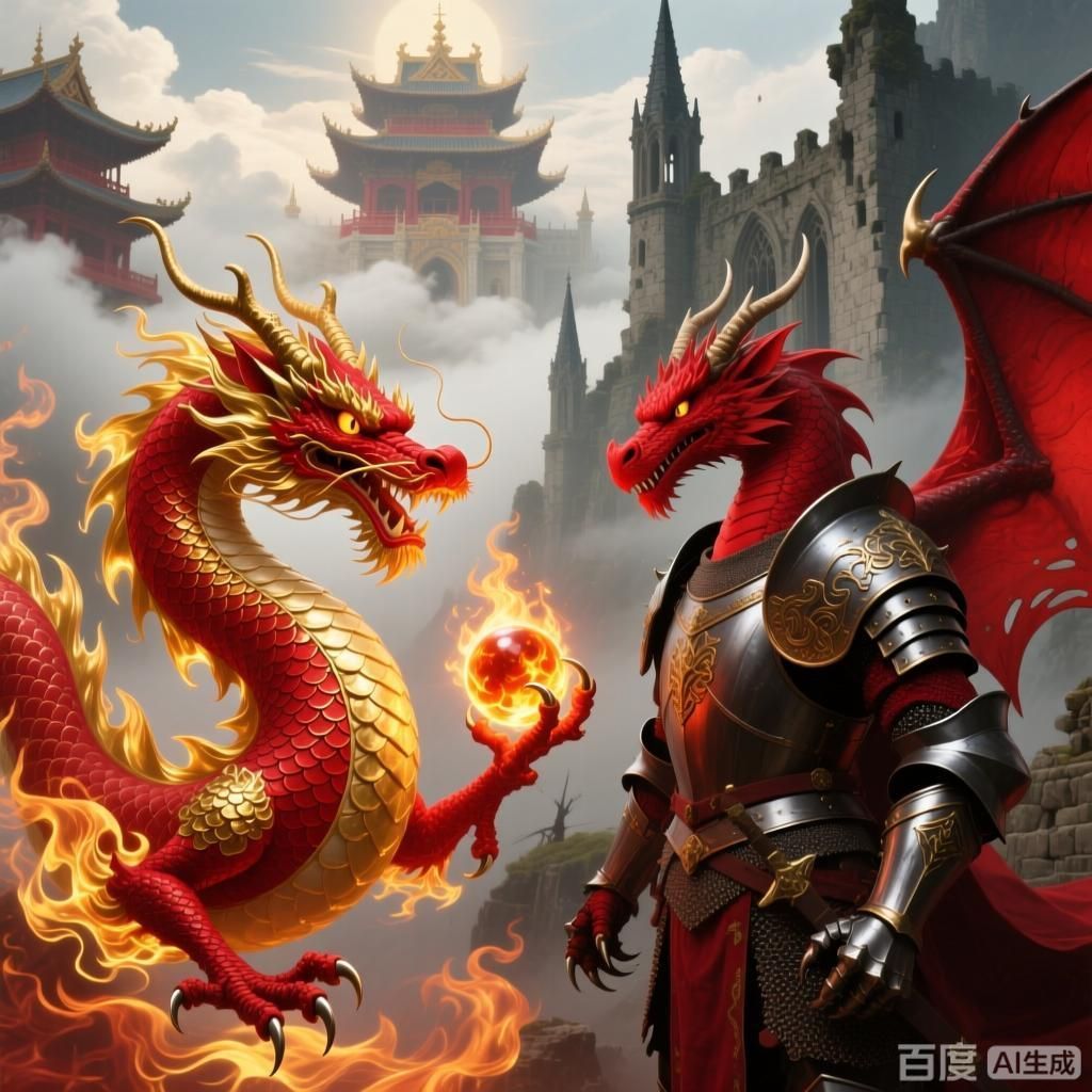 能否給出紅龍形象對比的詳細分析，紅龍在文化中的象征意義