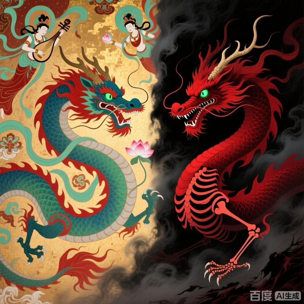 能否給出紅龍形象對比的詳細分析，紅龍在文化中的象征意義