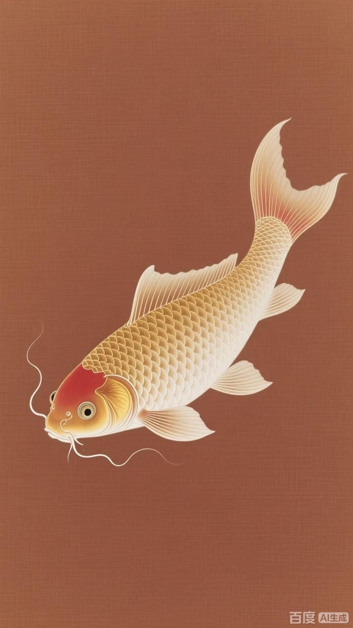 如何制作一張簡約國風金龍魚壁紙，一張簡約國風金龍魚壁紙