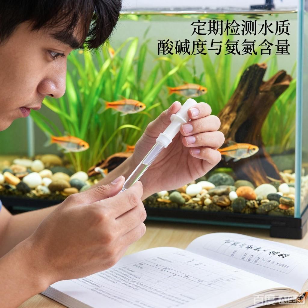 能否提供更多預防魚類細菌感染的方法，4張插畫圍繞魚類細菌感染預防展開
