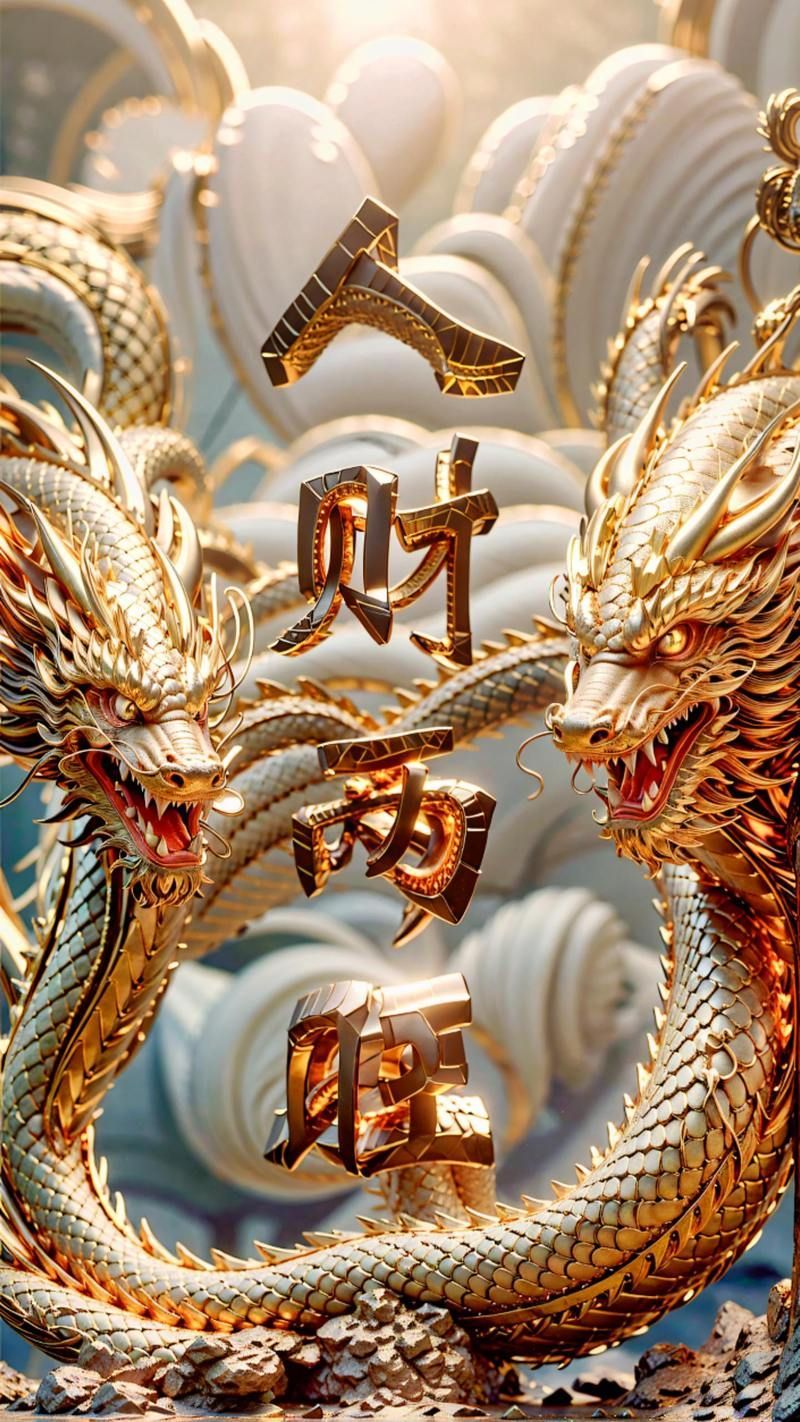 招財龍圖片有哪些風格，中國傳統(tǒng)風格招財龍圖片