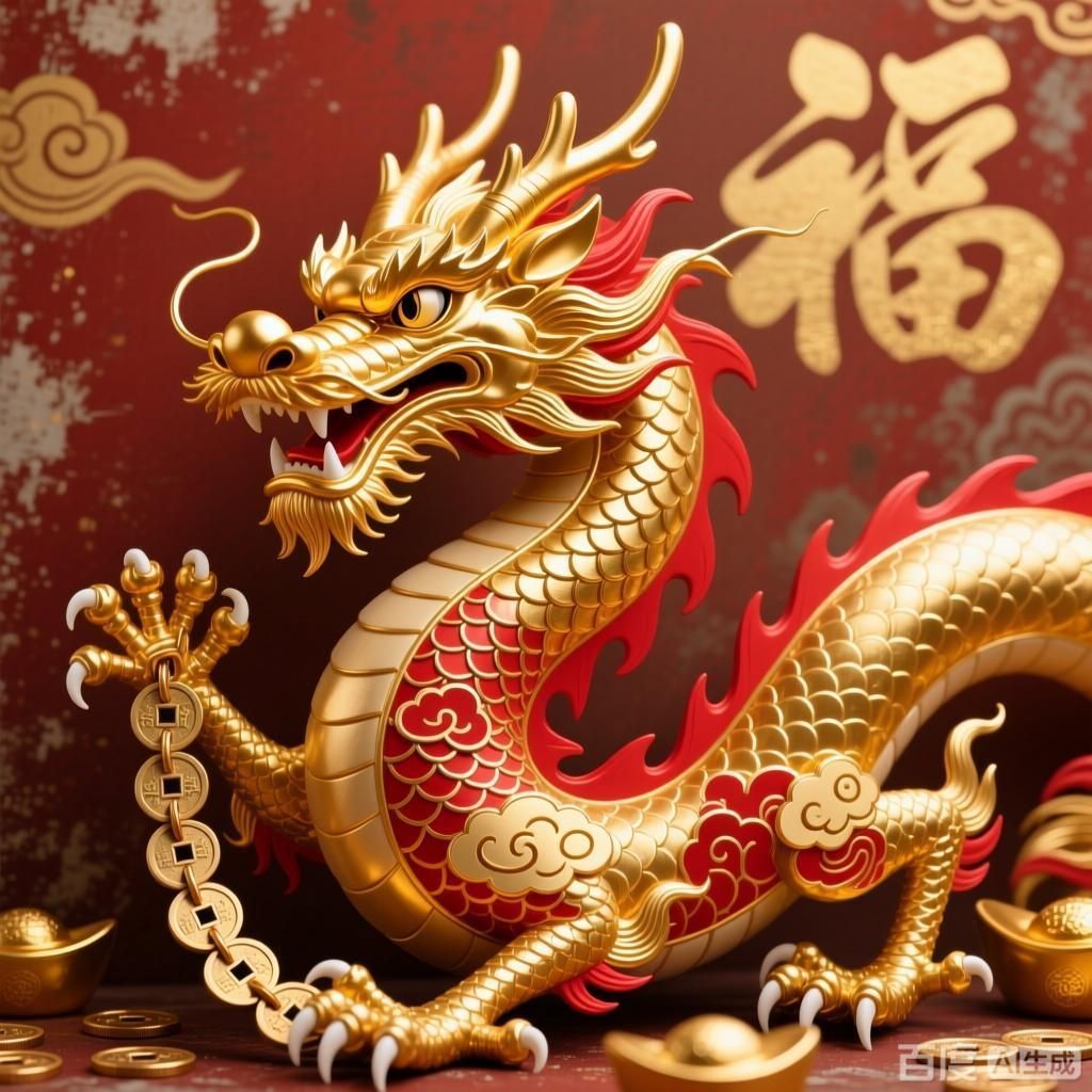 如何結合吉祥元素制作招財金龍頭像，4款融入吉祥元素的招財金龍頭像