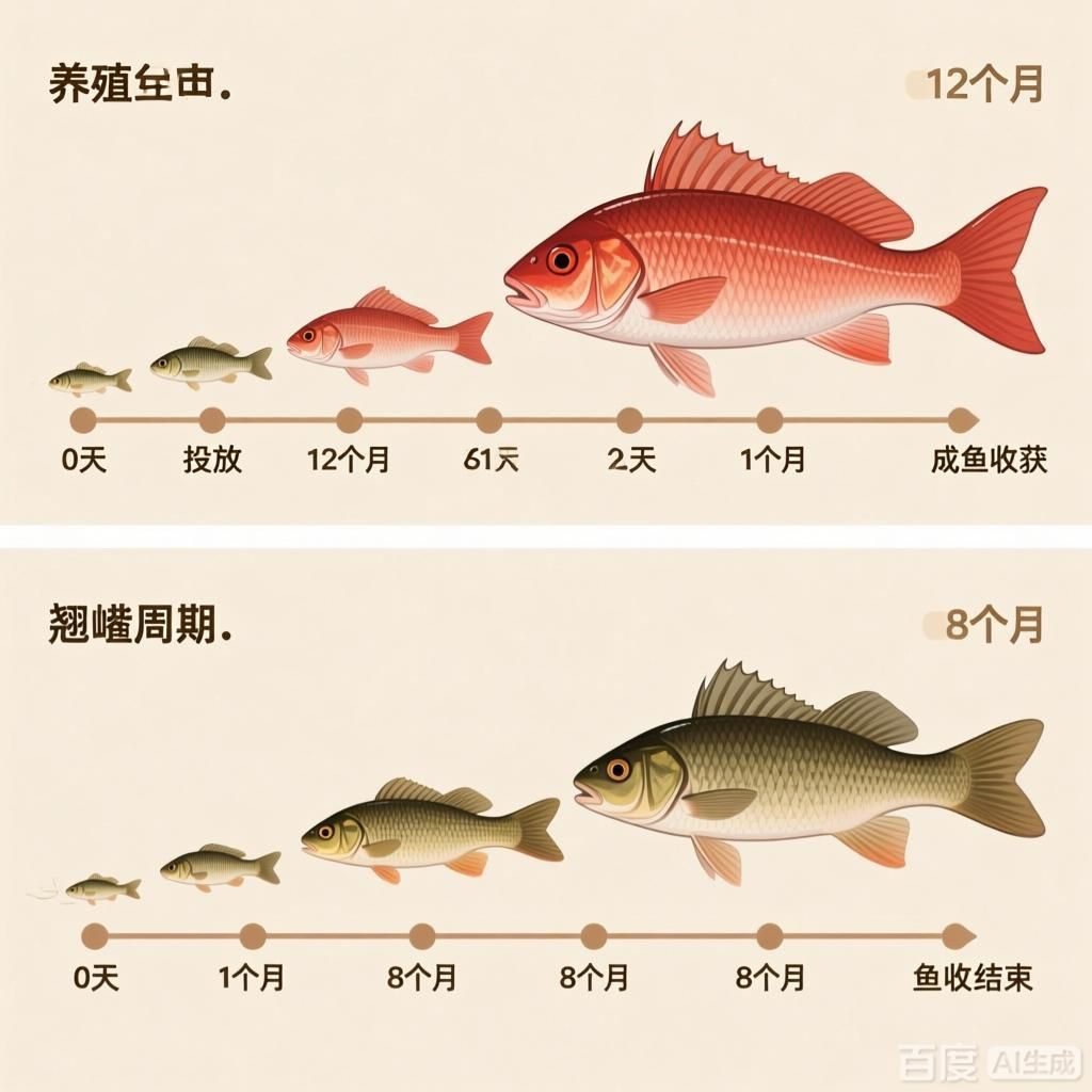 紅尾魚和翹嘴魚的養殖周期對比，尾魚和翹嘴魚的養殖周期對比