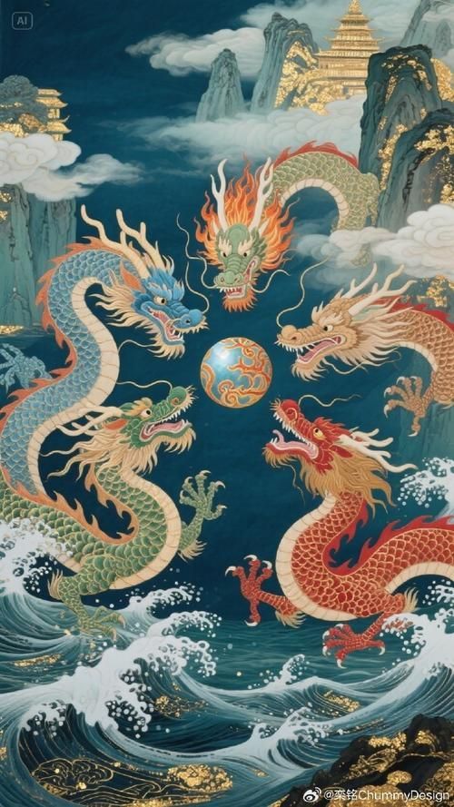 能否提供更多關于龍的寓意和象征的圖片，中國文化中象征著權力、尊嚴和好運，龍在文化中的演變