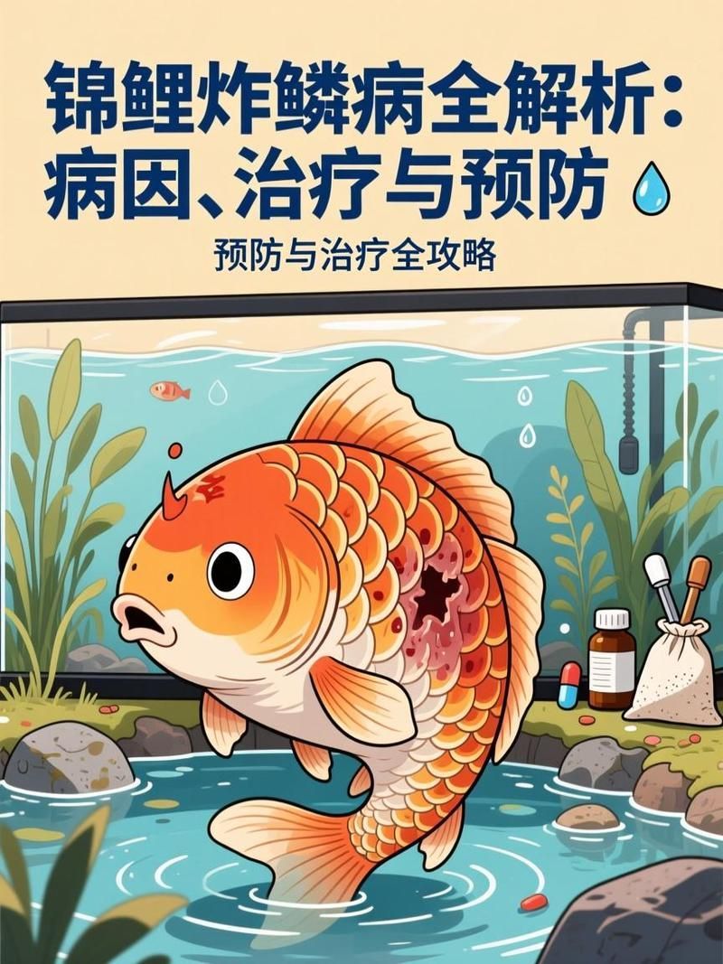 錦鯉炸鱗病有哪些癥狀，錦鯉炸鱗病是一種常見(jiàn)的魚(yú)類(lèi)疾病主要癥狀包括：鱗片脫落