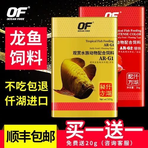 有哪些飼料適合短身紅龍魚，仟湖ofg1小粒顆粒飼料金龍魚增色成長
