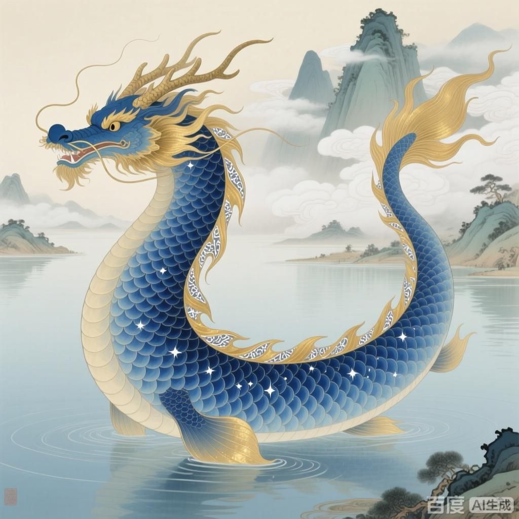 如何結合《山海經》記載繪制龍魚鱗片，《山海經》龍魚鱗片繪制的視頻教程，古風插畫風格呈現