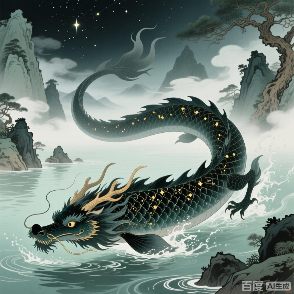 如何結合《山海經》記載繪制龍魚鱗片，《山海經》龍魚鱗片繪制的視頻教程，古風插畫風格呈現