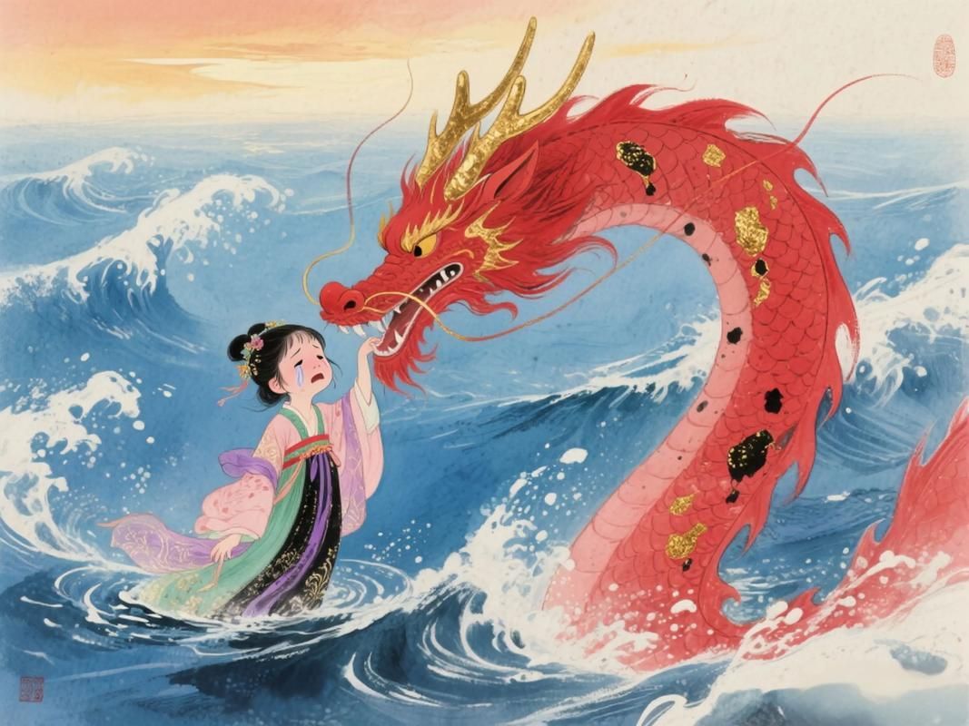 有沒有其他風格的母龍產蛋配圖，不同風格的母龍產蛋插圖的搜索關鍵詞清單母龍產蛋插圖