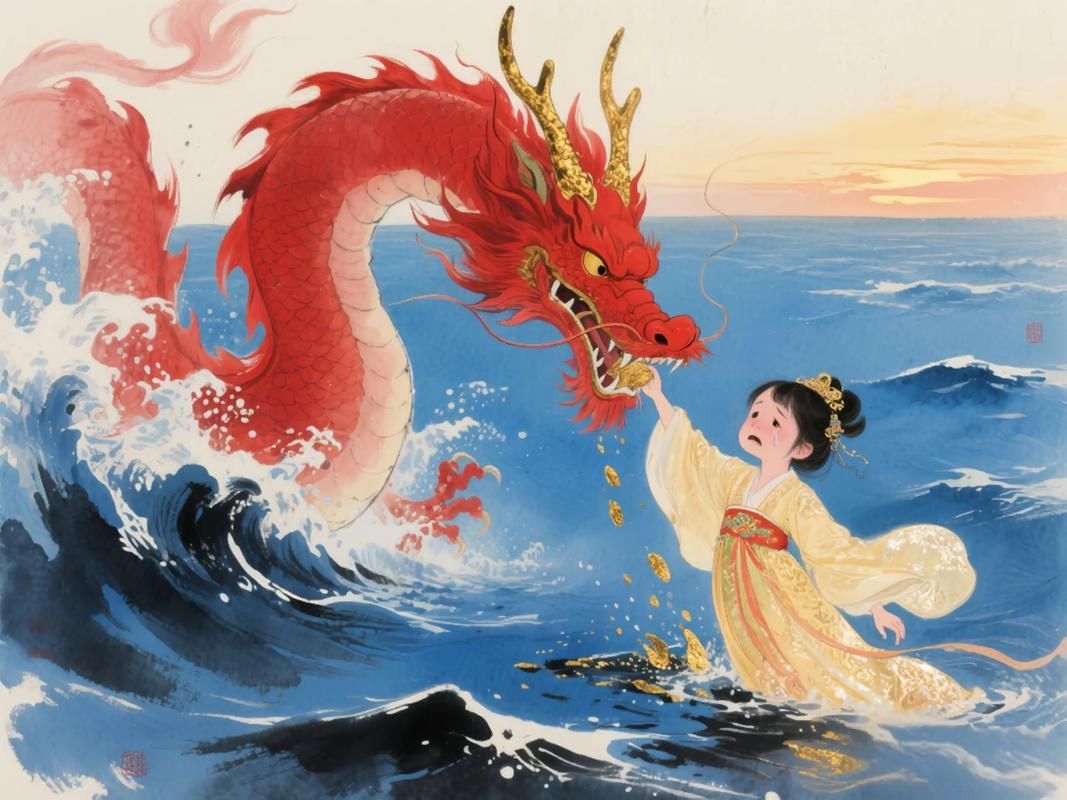 有沒有其他風格的母龍產蛋配圖，不同風格的母龍產蛋插圖的搜索關鍵詞清單母龍產蛋插圖