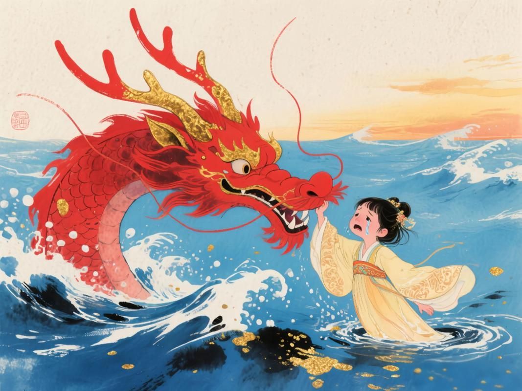 有沒有其他風格的母龍產蛋配圖，不同風格的母龍產蛋插圖的搜索關鍵詞清單母龍產蛋插圖