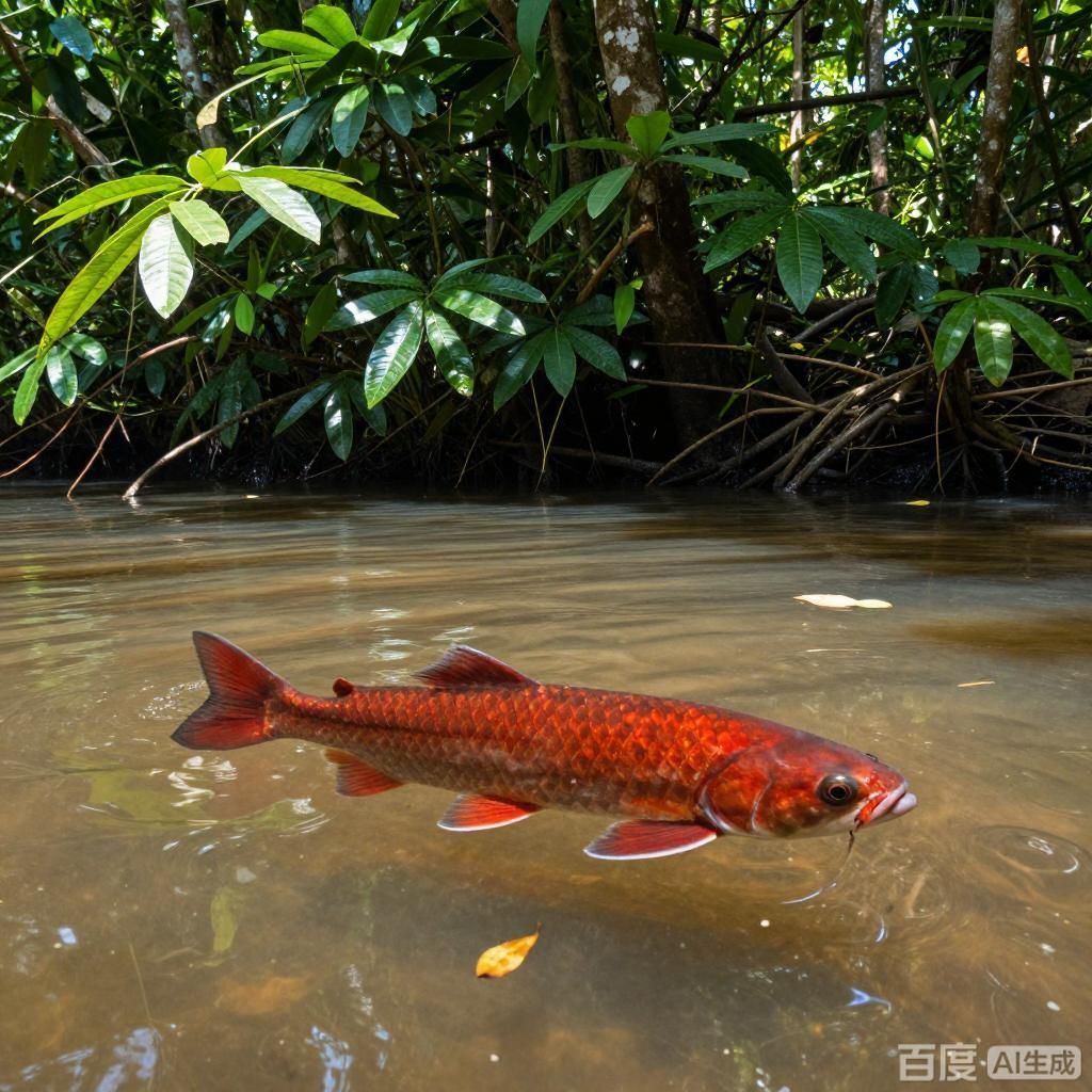 除了東南亞，還有哪些地方產紅龍魚，四張插畫分別展現不同產地紅龍魚的形態特征