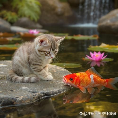 有哪些貓和魚的和諧共處圖片，探索貓與魚的和諧共處 有哪些貓和魚的和諧共處圖片，探索貓與魚的和諧共處 龍魚百科 第1張