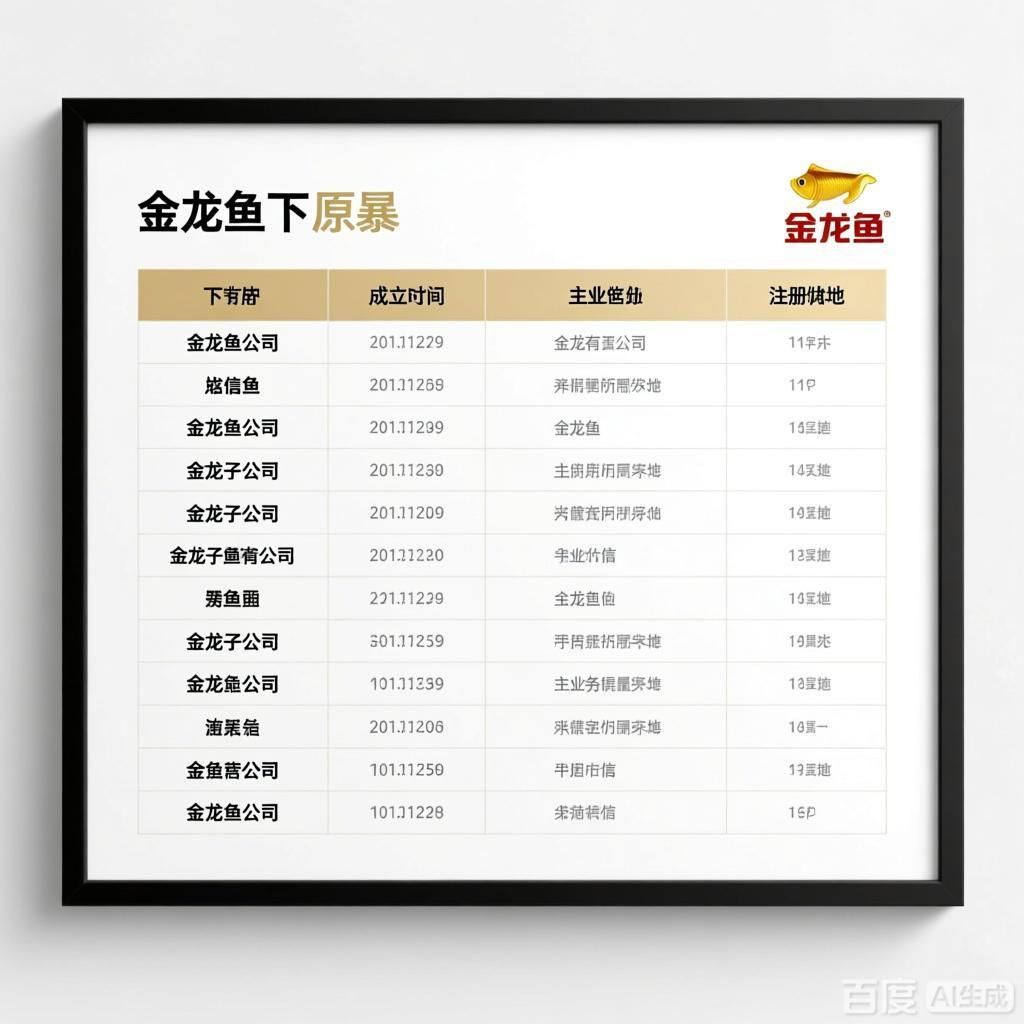 請(qǐng)?zhí)峁┙瘕堲~旗下子公司的詳細(xì)列表，金龍魚旗下子公司的詳細(xì)列表