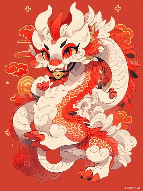 能否提供一張紅龍插畫藝術作品圖片，能否提供一張紅龍插畫藝術作品