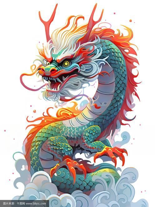 能否提供一張紅龍插畫藝術作品圖片，能否提供一張紅龍插畫藝術作品