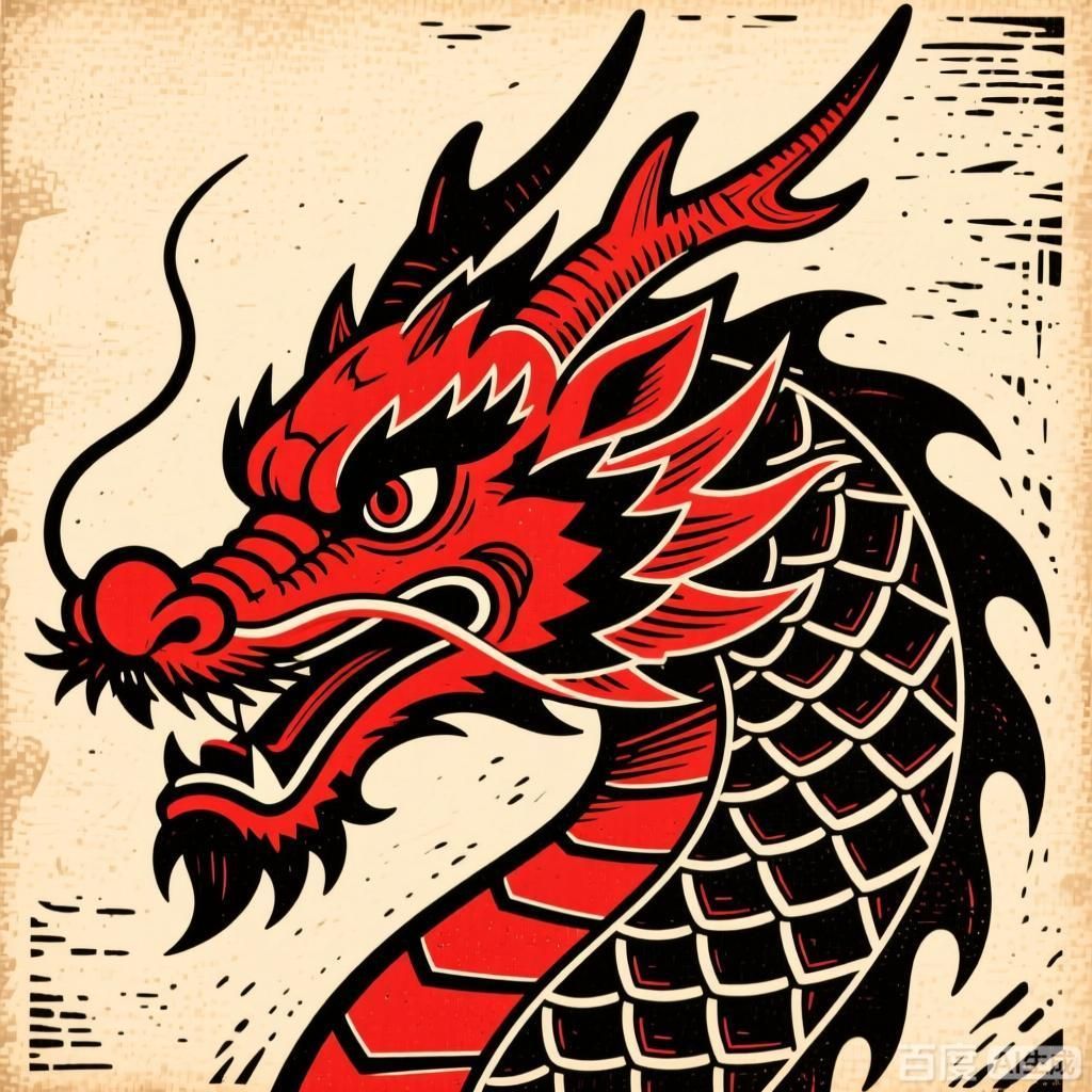 如何設(shè)計(jì)一個(gè)獨(dú)特的紅龍頭像，國(guó)風(fēng)手繪紅龍頭像