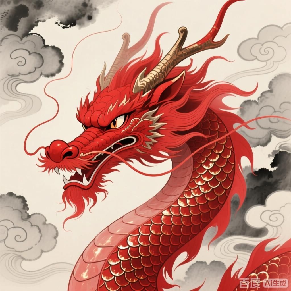 如何設(shè)計(jì)一個(gè)獨(dú)特的紅龍頭像，國(guó)風(fēng)手繪紅龍頭像