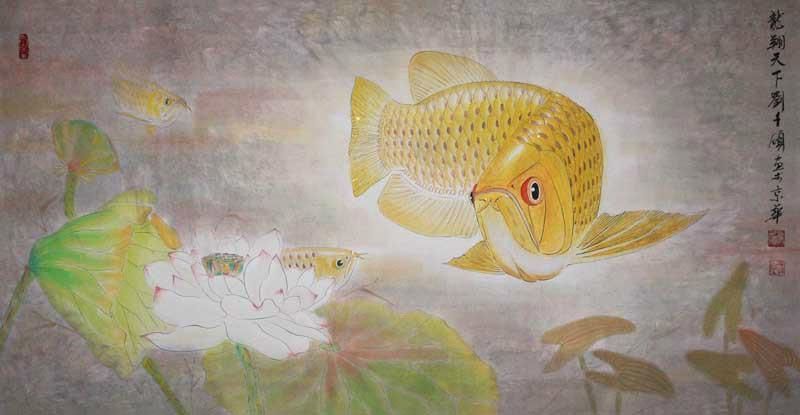 給我推薦一些龍魚國畫的畫家，中國龍魚國畫的代表人物