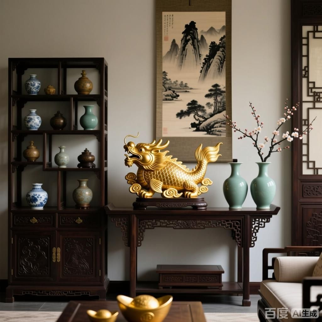 招財(cái)龍魚擺件如何選擇，如何選擇適合入戶玄關(guān)的招財(cái)龍魚擺件