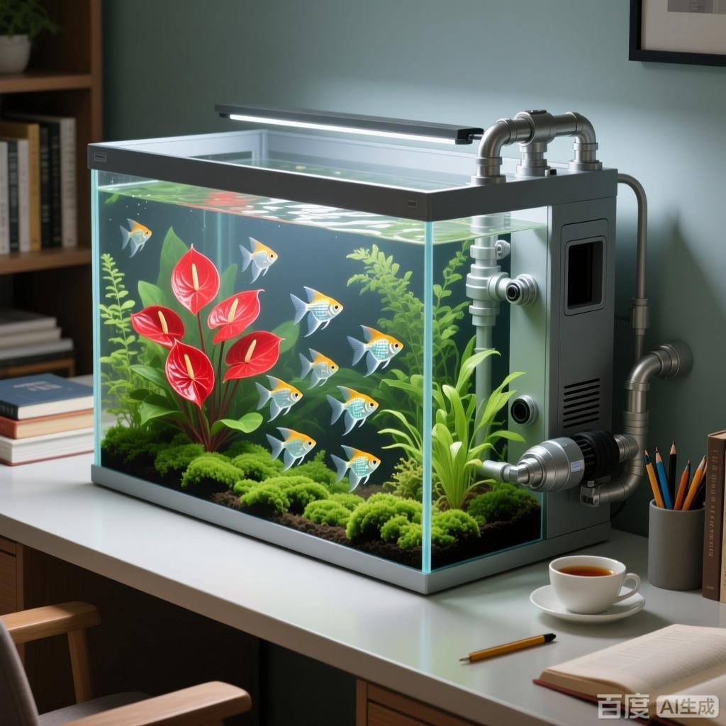 哪種類型的魚缸最適合養魚，四張插畫分別展示不同類型的魚缸