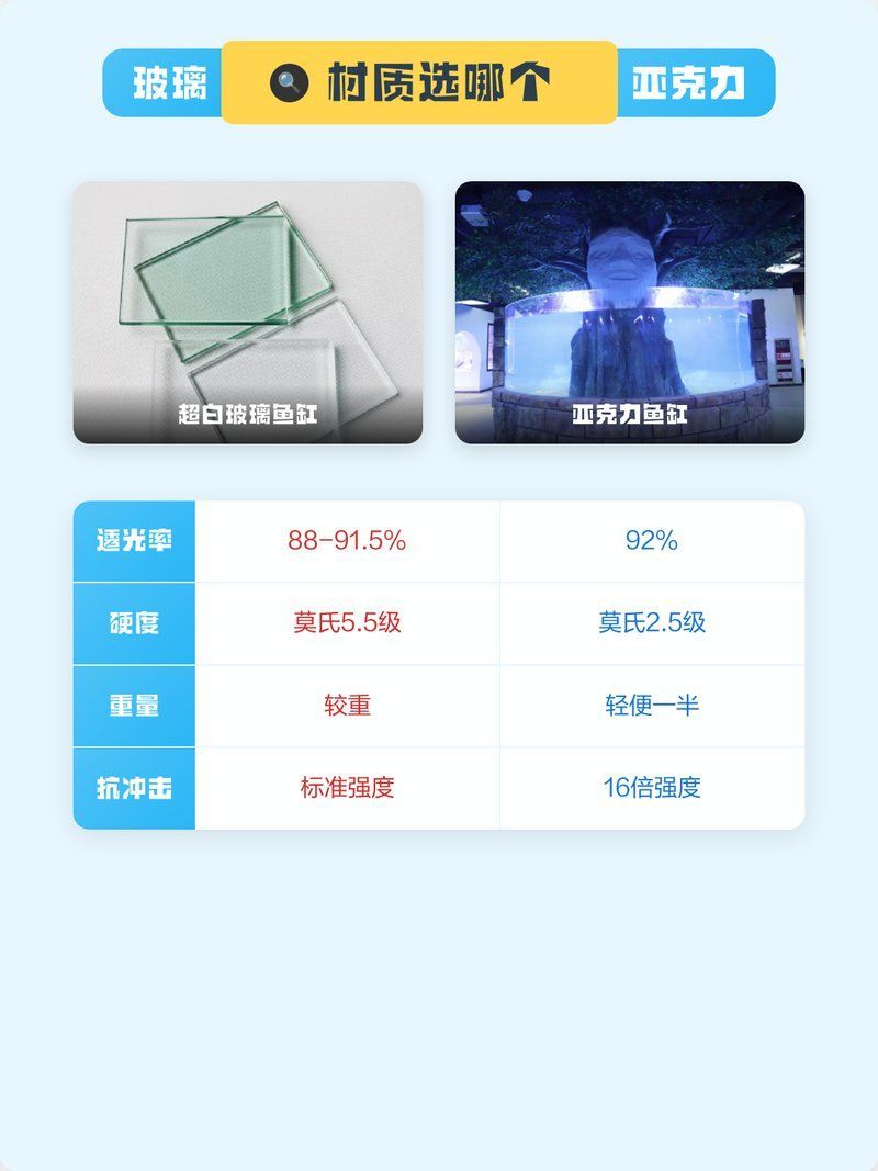 有哪些魚缸材質可選，亞克力魚缸材質的選擇對水質和魚類健康至關重要