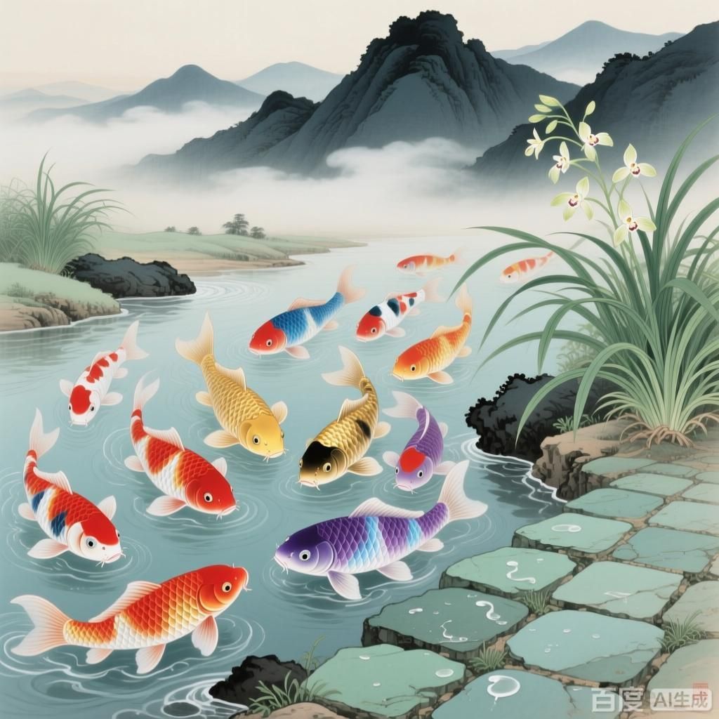 能否詳細解釋錦鯉的文化寓意，四幅圍繞錦鯉文化寓意的插畫 能否詳細解釋錦鯉的文化寓意，四幅圍繞錦鯉文化寓意的插畫 龍魚百科 第2張