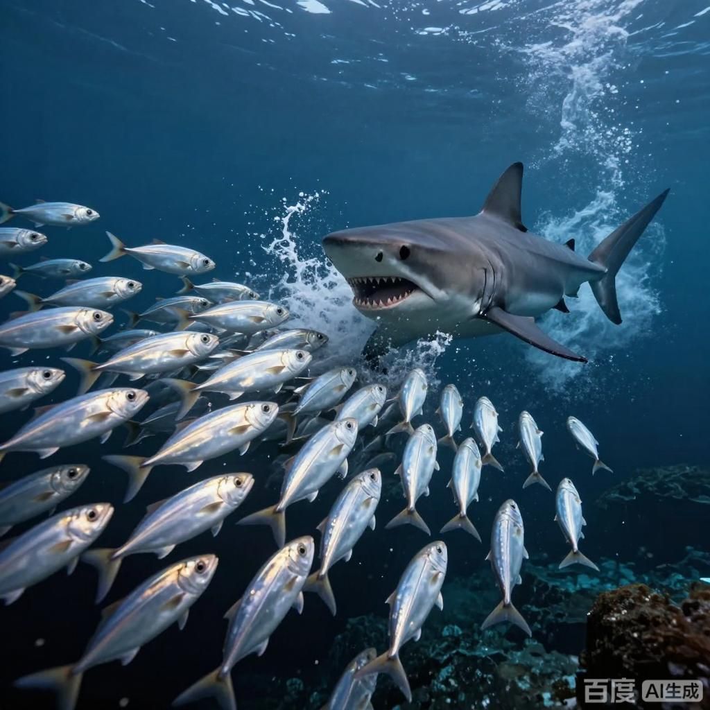 球狀魚群中鯊魚的捕食成功率有多高？ 球狀魚群中鯊魚的捕食成功率有多高？ 龍魚百科 第1張