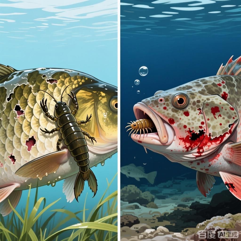 鲺和魚虱哪個更危險，4張科普向插畫，預防龍魚鰓部疾病， 鲺和魚虱哪個更危險，4張科普向插畫，預防龍魚鰓部疾病， 龍魚百科 第3張