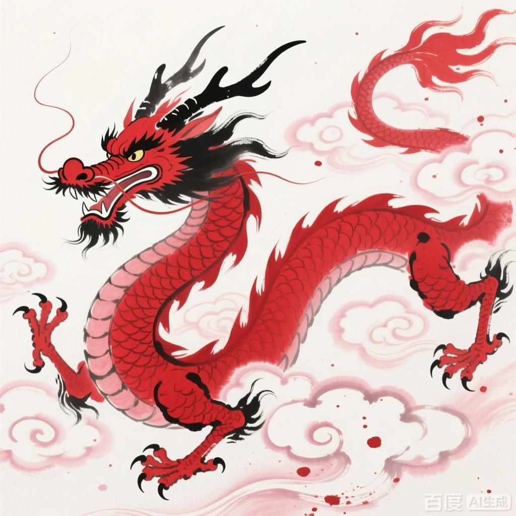 能否詳解紅龍在祥云中的形象