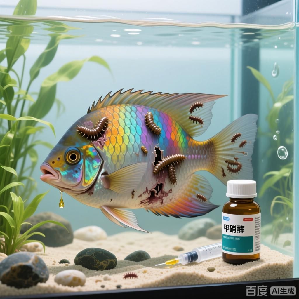 甲硝唑對哪些魚類最有效，四張插畫圍繞甲硝唑對魚類的作用展開