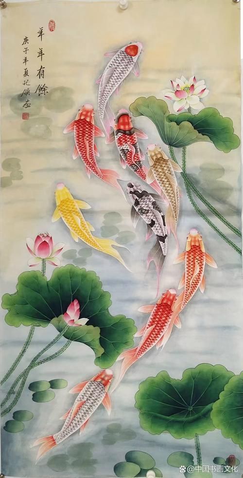 有哪些現代風格的九龍魚風水畫，現代風格的九龍魚風水畫 有哪些現代風格的九龍魚風水畫，現代風格的九龍魚風水畫 龍魚百科 第6張