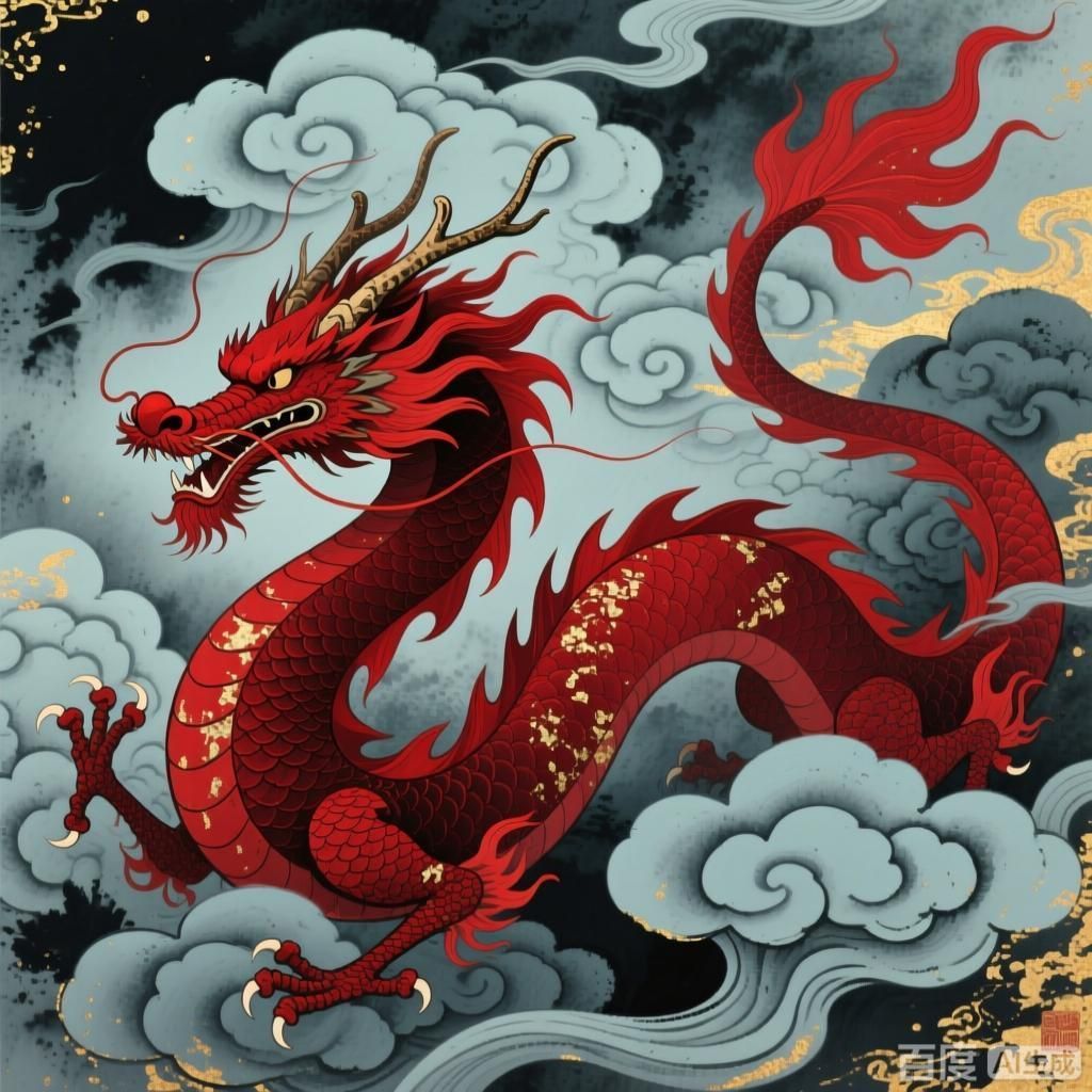 能否詳解紅龍在祥云中的形象，紅龍在祥云中的形象 能否詳解紅龍在祥云中的形象，紅龍在祥云中的形象 龍魚百科 第4張
