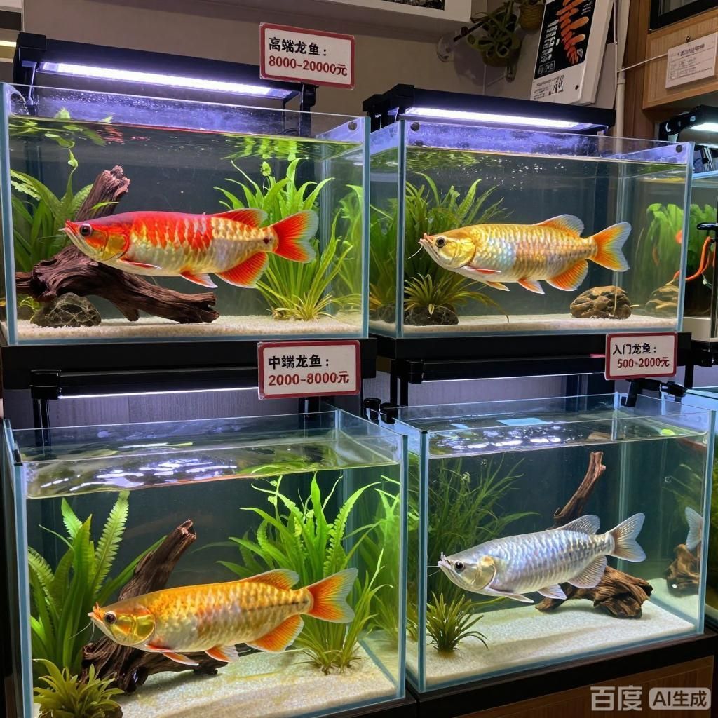 這些商家的龍魚價格范圍是多少？，龍魚價格范圍是多少四張圖均圍繞不同檔位龍魚價格 這些商家的龍魚價格范圍是多少？，龍魚價格范圍是多少四張圖均圍繞不同檔位龍魚價格 龍魚百科 第1張