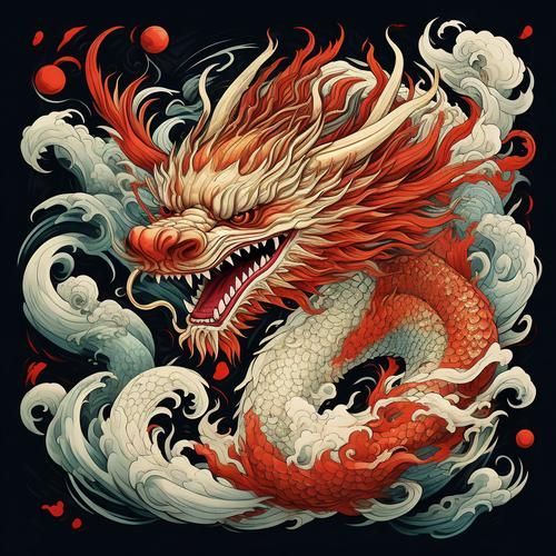 給我一些紅龍頭像的圖片，紅龍頭像圖片示例