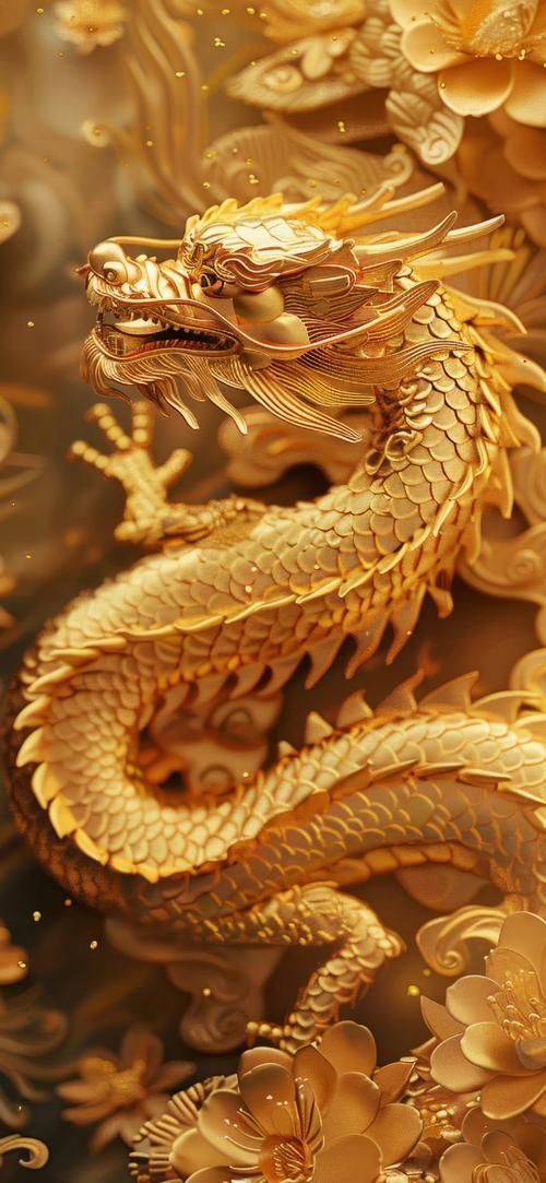 有沒有帶吉祥物的聚財金龍壁紙，帶吉祥物的聚財金龍壁紙