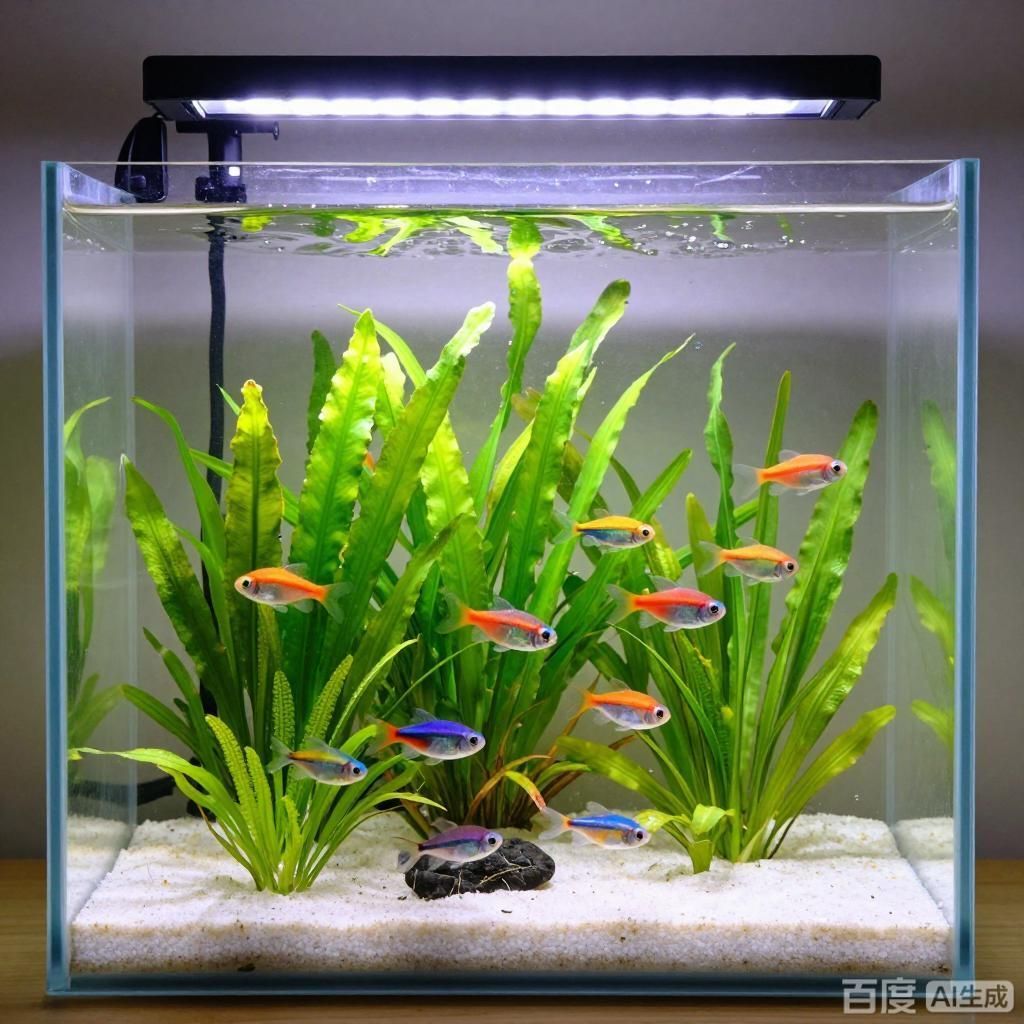 如何搭配魚缸燈光效果，如何搭配魚缸燈光效果，4張圖片均圍繞魚缸造景效果