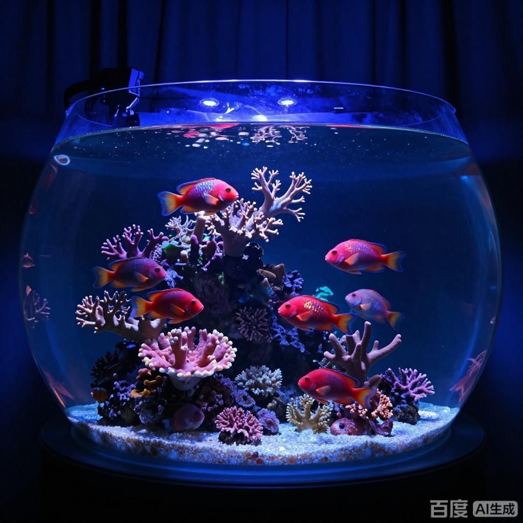 如何搭配魚缸燈光效果，如何搭配魚缸燈光效果，4張圖片均圍繞魚缸造景效果