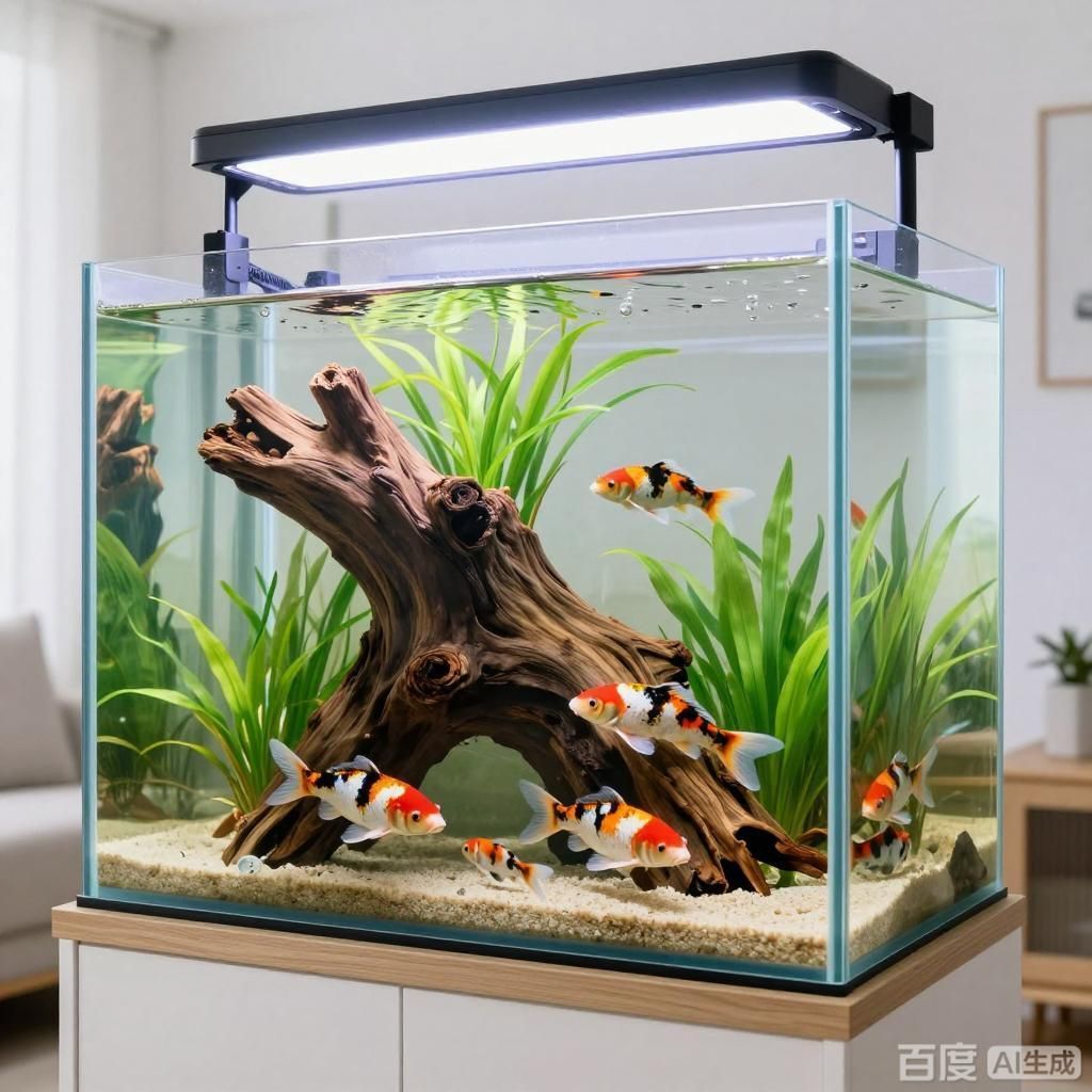 如何搭配魚缸燈光效果，如何搭配魚缸燈光效果，4張圖片均圍繞魚缸造景效果