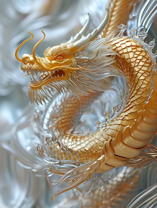 再給我幾張有藝術感的龍圖片，藝術龍圖片展現龍的不同形態與象征意義