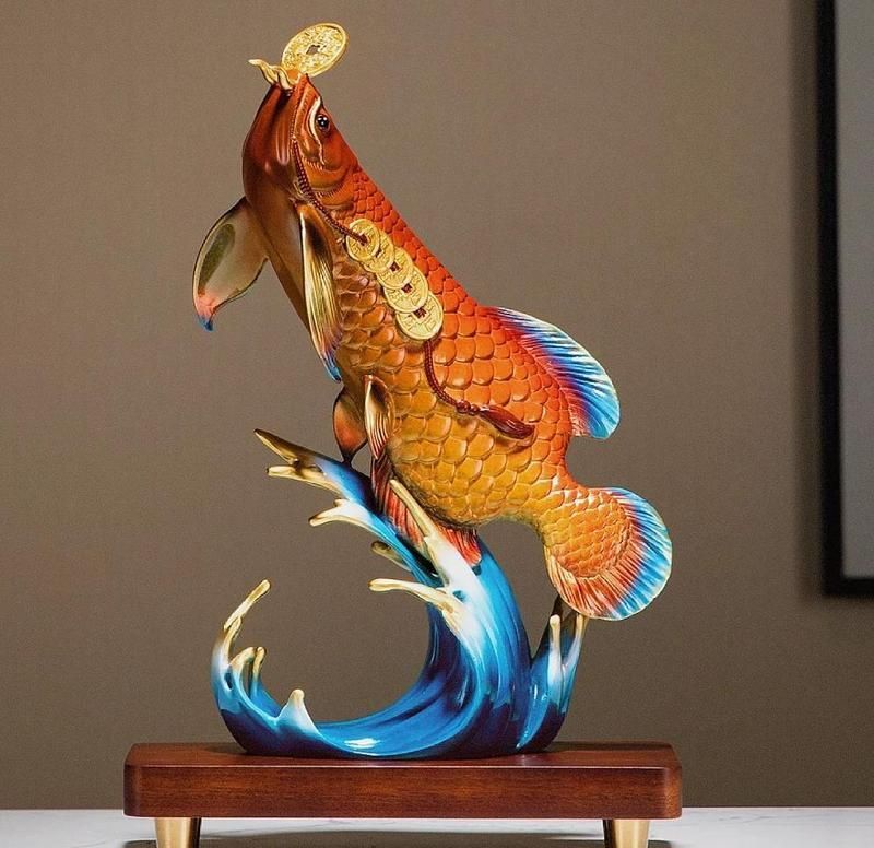 給我推薦幾款古銅官銅金龍魚擺件，古銅官銅金龍魚擺件
