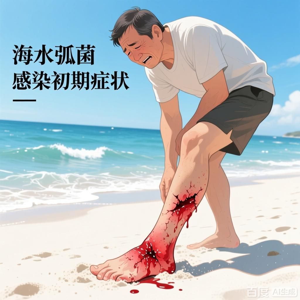 給我一些關于海水細菌感染的案例，海水細菌感染案例
