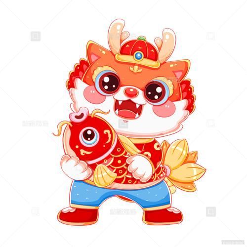 能否提供更多龍魚與吉祥物的搭配圖片