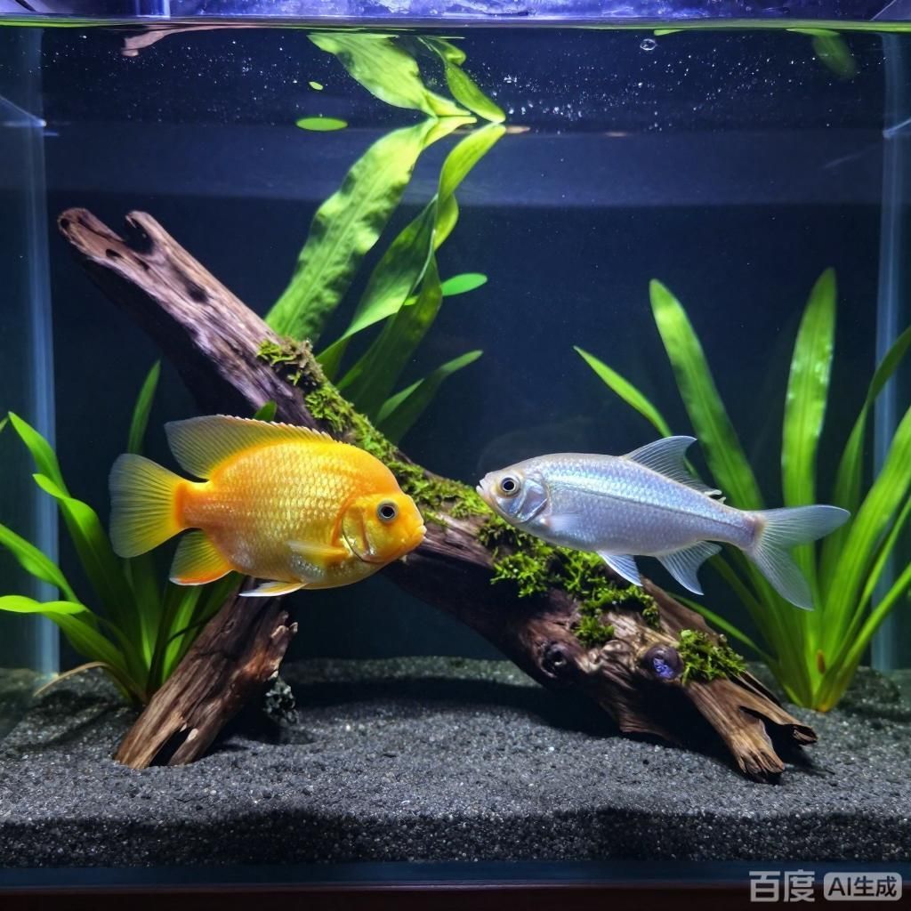 推薦一些與招財貓混養的大型淡水魚，古典藍底過背金龍魚