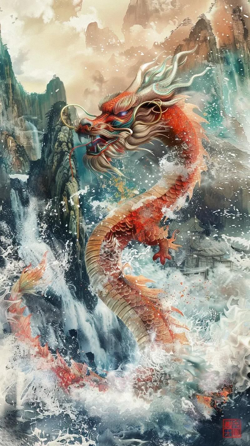 給我一些有龍有水的圖片素材，龍與水的結合是中國文化中常見的象征 給我一些有龍有水的圖片素材，龍與水的結合是中國文化中常見的象征 龍魚百科 第11張