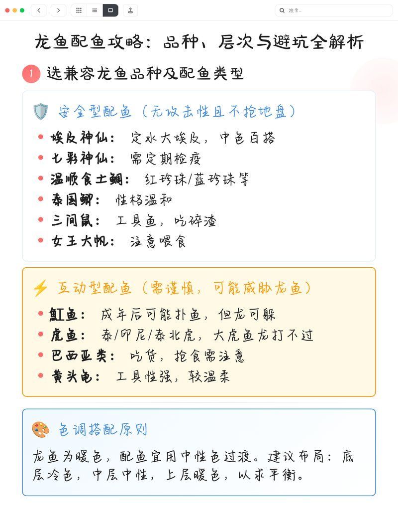 如何選擇與龍魚顏色相配的魚類