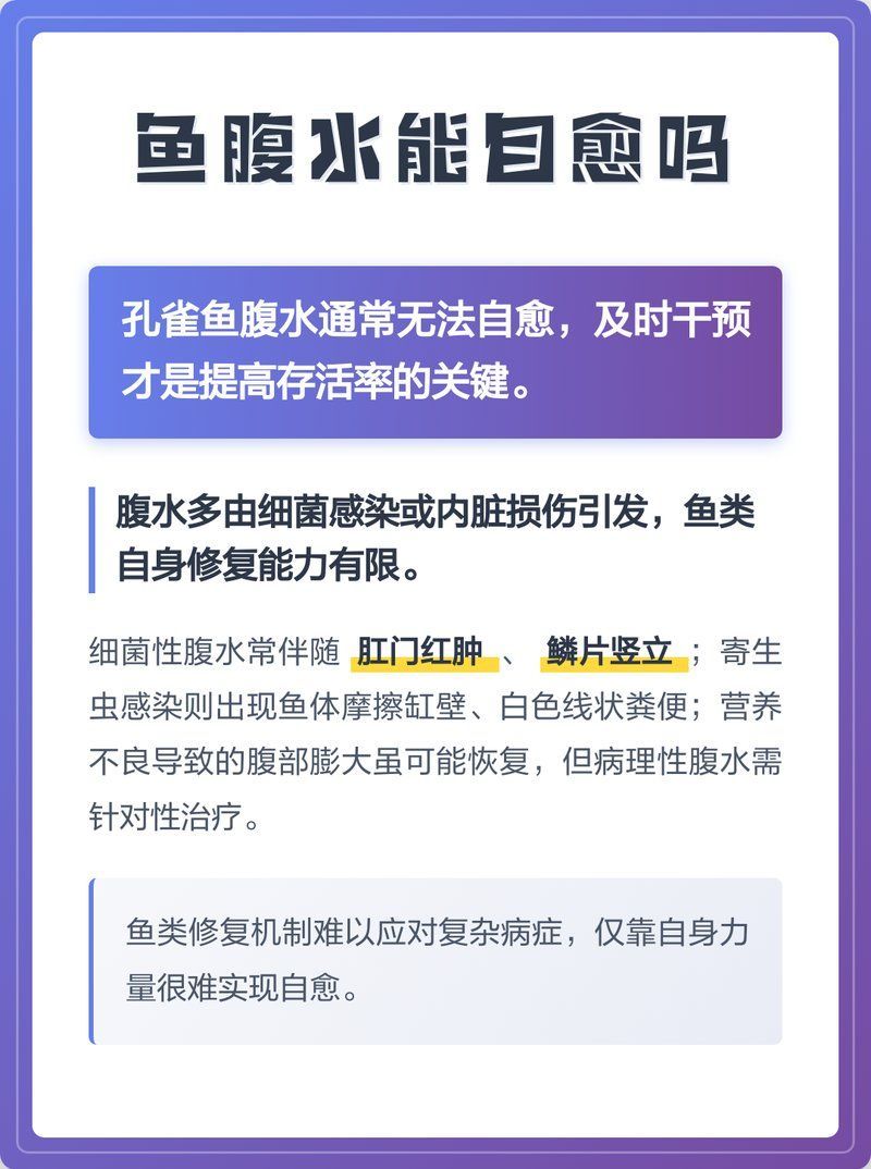 魚腹水能自愈嗎，魚腹水可以自愈嗎