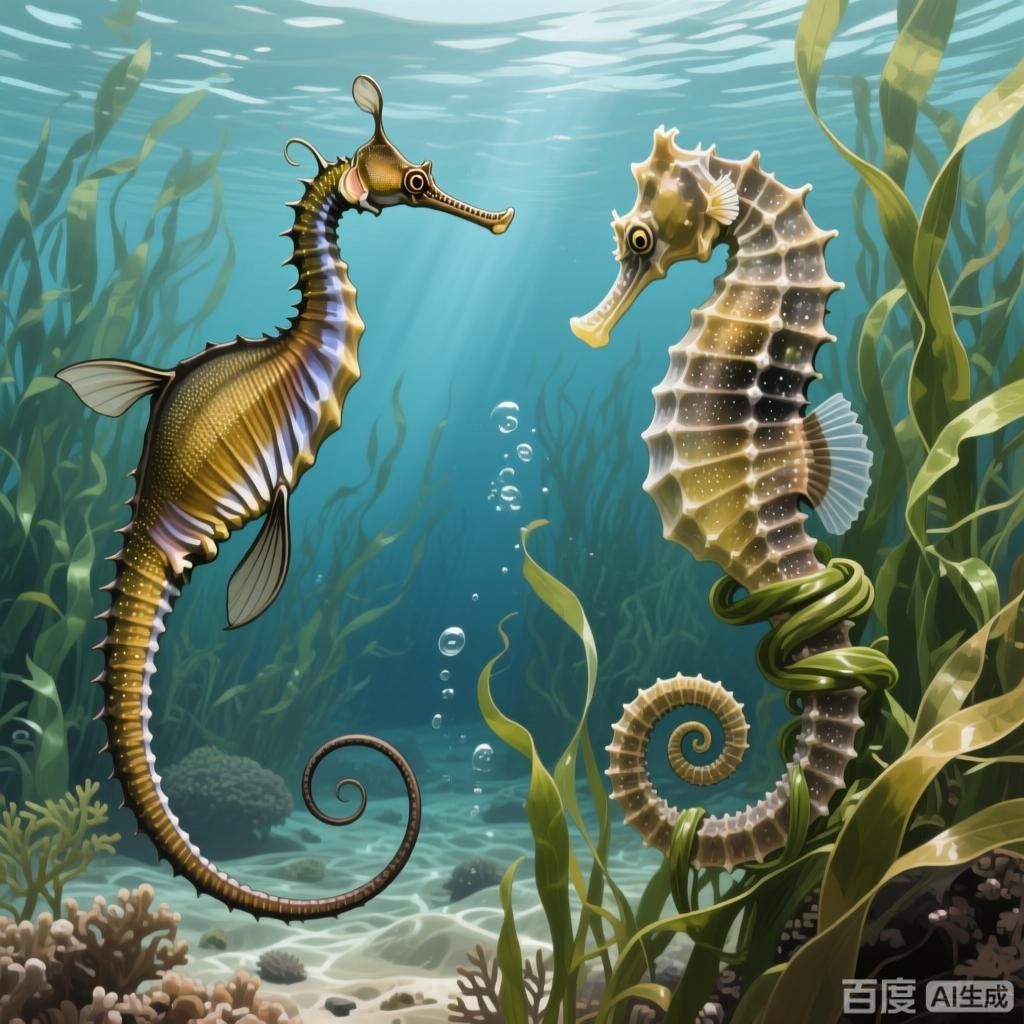 能給出更多海龍與海馬的差異點嗎，海龍與海馬在繁殖方式上的差異