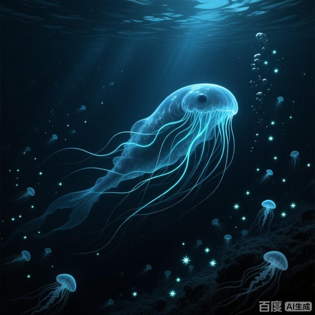海洋不明生物中哪個最神秘，海洋不明生物中哪個最神秘,四張插畫圍繞海洋神秘不明生物展開