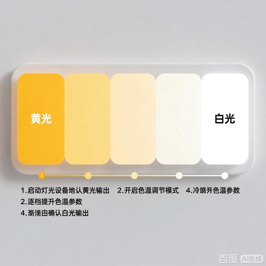 如何逐步從黃光過渡到白光，從黃光到白光的過渡圖片如何判斷燈光色溫是否合適